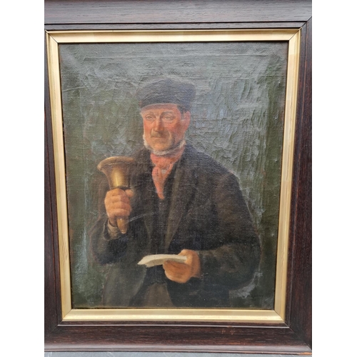 1259 - W McLauchlan, 'The Old Bellman', signed and dated 1915, further inscribed and titled verso, oil on c... 