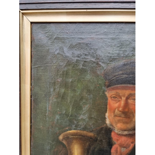 1259 - W McLauchlan, 'The Old Bellman', signed and dated 1915, further inscribed and titled verso, oil on c... 