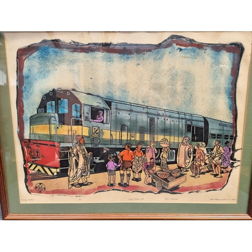 1262 - David H Dale, 'The Railway Station, Lagos, Nigeria, 1977', inscribed and numbered 2/10, colour etchi... 