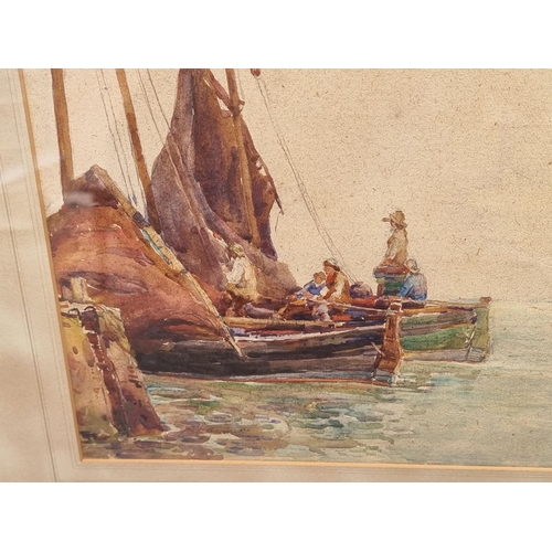 1267 - W W Milne, fisherfolk, signed and dated 1923, watercolour, 29.5 x 39.5cm.