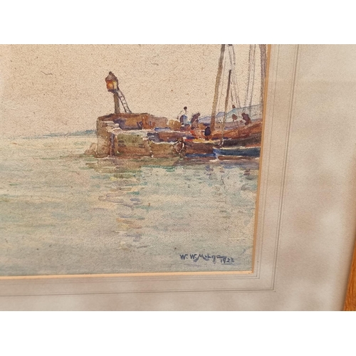 1267 - W W Milne, fisherfolk, signed and dated 1923, watercolour, 29.5 x 39.5cm.