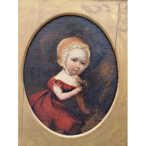 1268 - British School, early 19th century, portrait of a young child wearing a bonnet, 29 x 23cm.... 