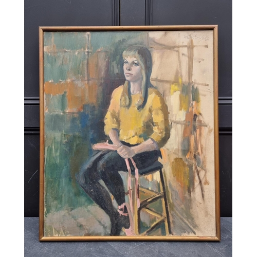 1278 - Anne Le Clerc Fowle, full length portrait of a seated lady, signed and dated '66, oil on canvas, 75.... 