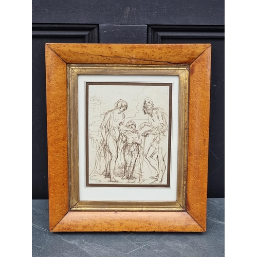 1282 - British School, 19th century, 'Charity', inscribed March 1847, pen and ink, 19.5 x 15.5cm.... 