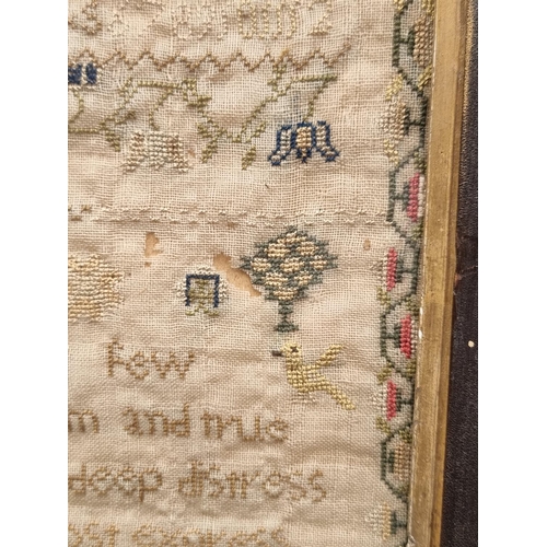 1297 - A 19th century needlework sampler, by 'Emma Wheeler', 32 x 32cm.