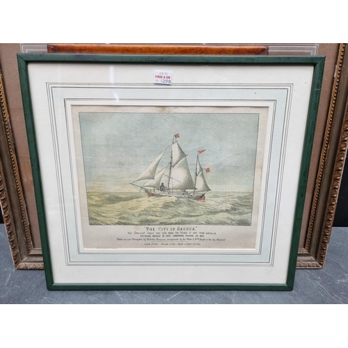 1298 - A small quantity of 19th century pictures and prints, to include a watercolour of 'The Frigate Furio... 