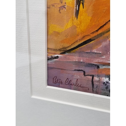 1342 - Peter Clarke (b.1934), untitled, signed, acrylic, 24.5 x 18.5cm.