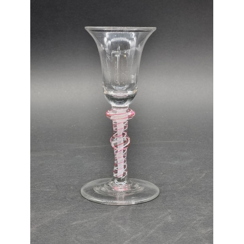 1350 - A Continental colour twist soda glass, probably Dutch, 16.5cm high.  ... 