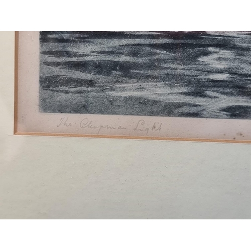 1296 - W L Wyllie, 'The Chapman Light', signed and titled in pencil, monochrome print, I.17.5 x 29cm.... 