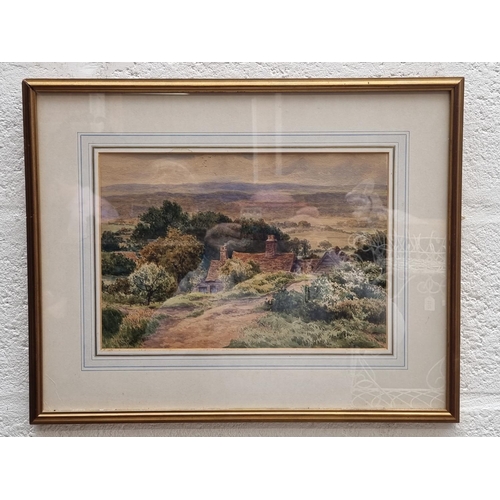 1308 - John Steeple, 'Old Farm at Hampstead Heath', signed and dated 1882, labelled verso, watercolour, 23.... 