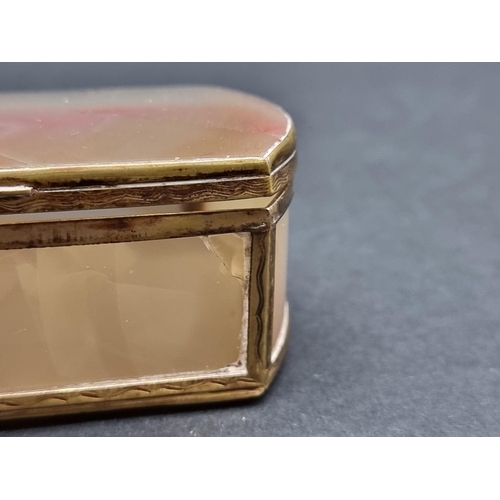 1629 - An small antique French agate and gilt brass casket, 9.5cm wide.