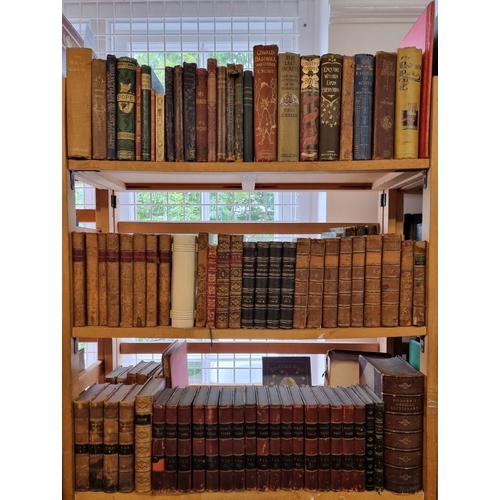 100 - MISCELLANEOUS BOOKS: a quantity over 3 shelves, largely 18th-19thc publications, cloth and leat... 