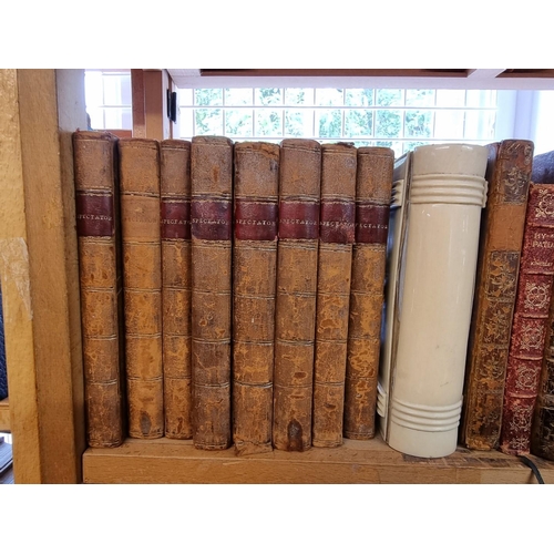 100 - MISCELLANEOUS BOOKS: a quantity over 3 shelves, largely 18th-19thc publications, cloth and leat... 