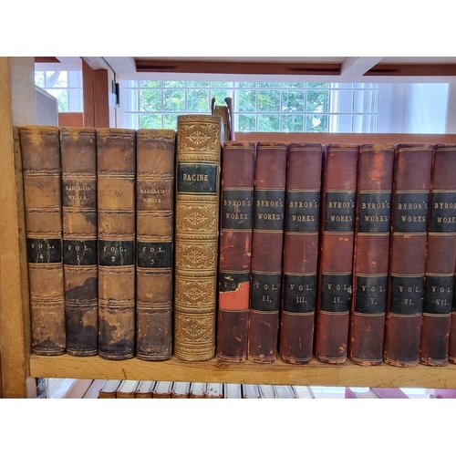 100 - MISCELLANEOUS BOOKS: a quantity over 3 shelves, largely 18th-19thc publications, cloth and leat... 