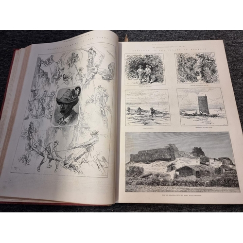 103 - ILLUSTRATED LONDON NEWS: collection of 11 bound half-yearly volumes, 1843-1884, numerous wood engrav... 