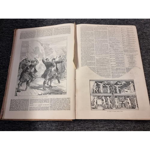 103 - ILLUSTRATED LONDON NEWS: collection of 11 bound half-yearly volumes, 1843-1884, numerous wood engrav... 