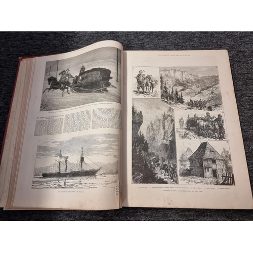 103 - ILLUSTRATED LONDON NEWS: collection of 11 bound half-yearly volumes, 1843-1884, numerous wood engrav... 