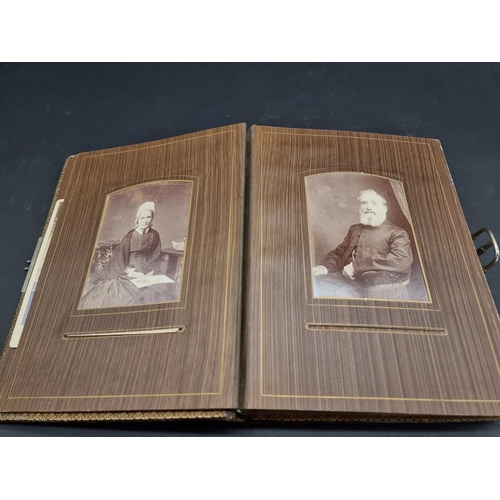 104 - CARTE DE VISITE ALBUMS: two 19thc cdv albums, both filled, padded leather covers with metallic closu... 