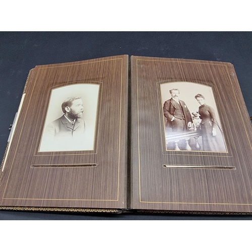 104 - CARTE DE VISITE ALBUMS: two 19thc cdv albums, both filled, padded leather covers with metallic closu... 