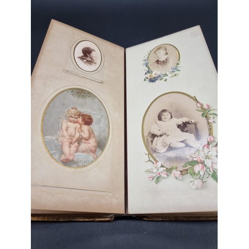 104 - CARTE DE VISITE ALBUMS: two 19thc cdv albums, both filled, padded leather covers with metallic closu... 