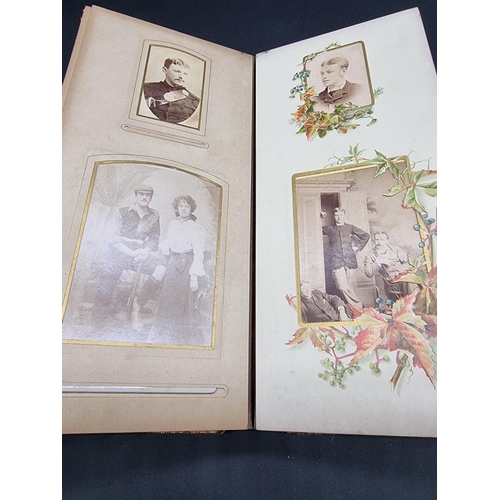 104 - CARTE DE VISITE ALBUMS: two 19thc cdv albums, both filled, padded leather covers with metallic closu... 