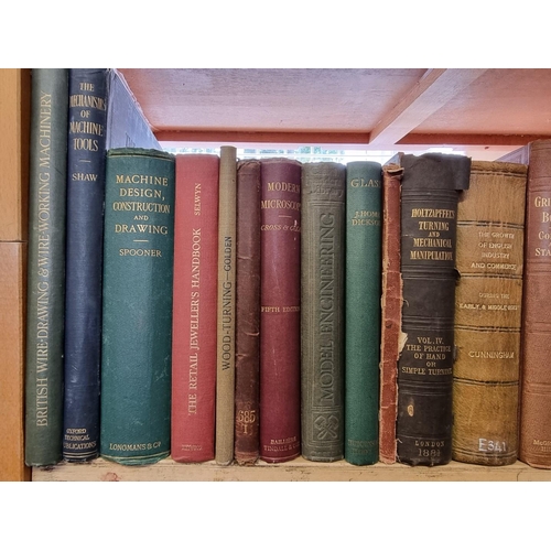 120 - TECHNICAL & INDUSTRIAL REFERENCE BOOKS: a quantity over 3 shelves, largely late 19th-early ... 