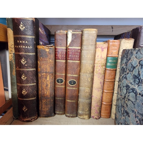 181 - BINDINGS: a quantity of mainly calf-bound books, 18th-19thc publications, some odd volumes, var... 