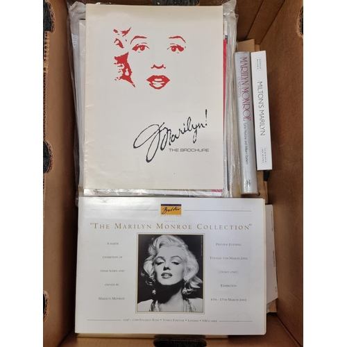 199 - MARILYN MONROE: carton of related books, stamps, photographs, prints and other memorabilia. (Bo... 