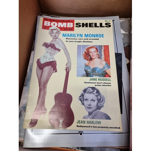 199 - MARILYN MONROE: carton of related books, stamps, photographs, prints and other memorabilia. (Bo... 