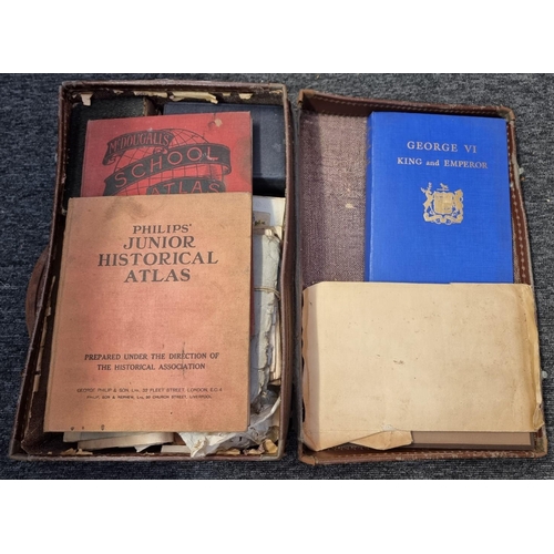 205 - EPHEMERA: miscellaneous in old suitcase, to include some military papers pre-World War I, a few... 