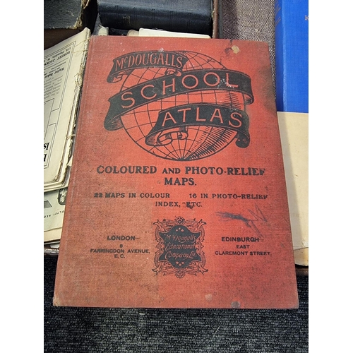 205 - EPHEMERA: miscellaneous in old suitcase, to include some military papers pre-World War I, a few... 