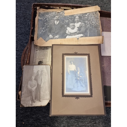 205 - EPHEMERA: miscellaneous in old suitcase, to include some military papers pre-World War I, a few... 