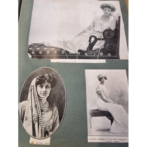 206 - SCRAPBOOKS: group of 7 early c20 scrapbooks, largely containing newspaper and magazine cuttings past... 