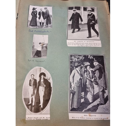 206 - SCRAPBOOKS: group of 7 early c20 scrapbooks, largely containing newspaper and magazine cuttings past... 