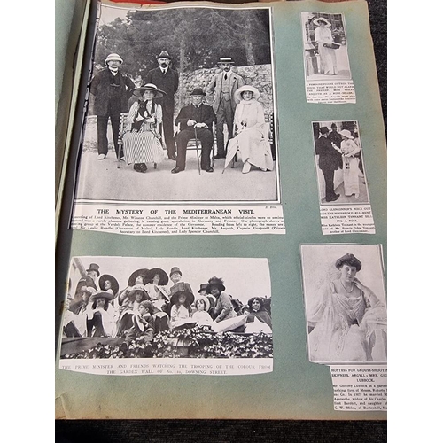 206 - SCRAPBOOKS: group of 7 early c20 scrapbooks, largely containing newspaper and magazine cuttings past... 