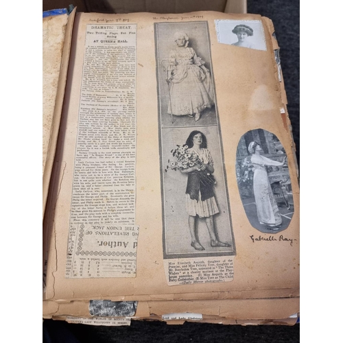 206 - SCRAPBOOKS: group of 7 early c20 scrapbooks, largely containing newspaper and magazine cuttings past... 