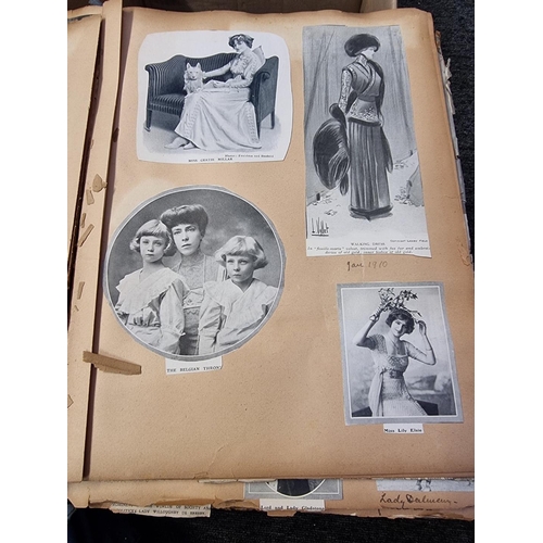 206 - SCRAPBOOKS: group of 7 early c20 scrapbooks, largely containing newspaper and magazine cuttings past... 