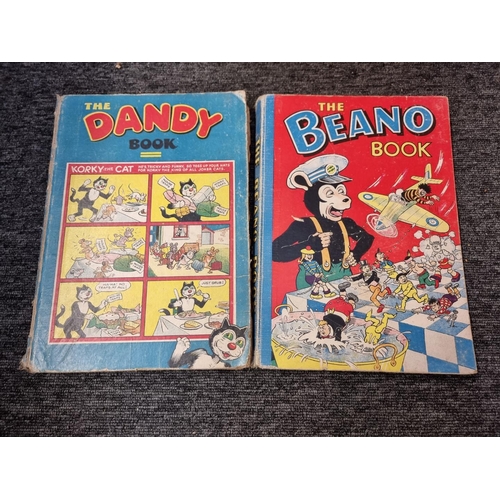 208 - DANDY AND BEANO ANNUALS: a group of 7, 1950s period various wear and marking: together with a small ... 