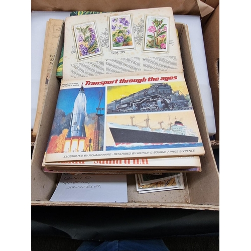 213 - BOX: misc. books, periodicals, programmes and tea cards. (Box)