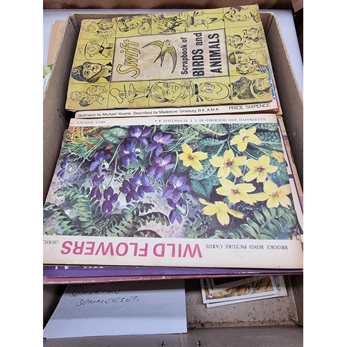 213 - BOX: misc. books, periodicals, programmes and tea cards. (Box)