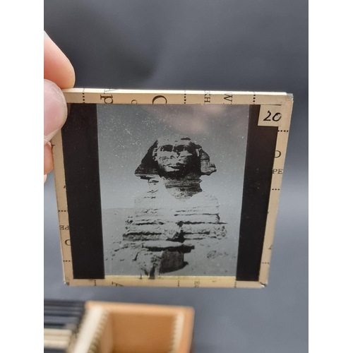 221 - MAGIC LANTERN SLIDES: EGYPT: a collection of approx 81 early 20thc glass lantern slides of Egypt and... 