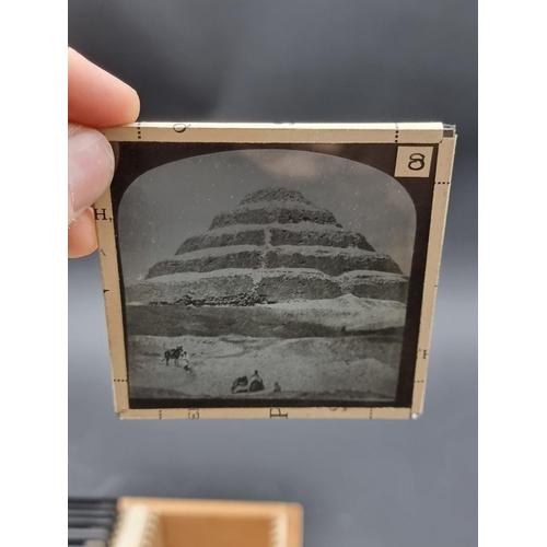 221 - MAGIC LANTERN SLIDES: EGYPT: a collection of approx 81 early 20thc glass lantern slides of Egypt and... 