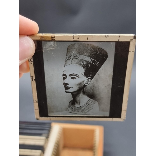 221 - MAGIC LANTERN SLIDES: EGYPT: a collection of approx 81 early 20thc glass lantern slides of Egypt and... 