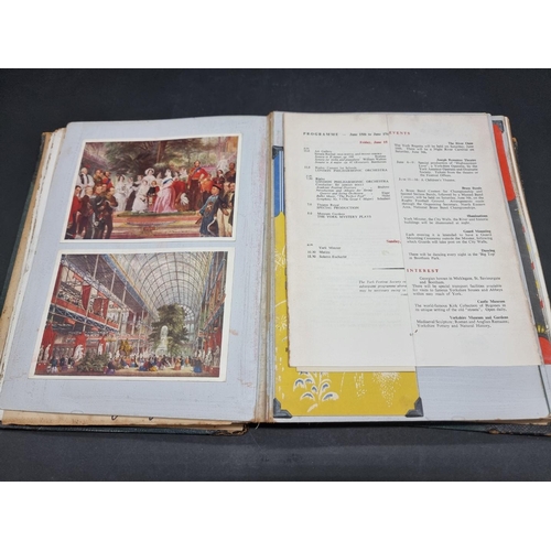 222 - SCRAP ALBUM: collection of mainly early-mid c20 printed ephemera pasted in album to include pro... 