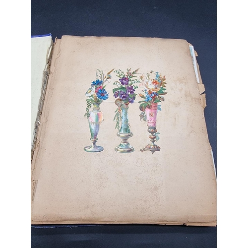 223 - SCRAP ALBUMS: three albums of greetings cards and chromolithographic scraps, late 19th-early 20... 