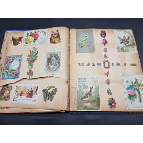 223 - SCRAP ALBUMS: three albums of greetings cards and chromolithographic scraps, late 19th-early 20... 