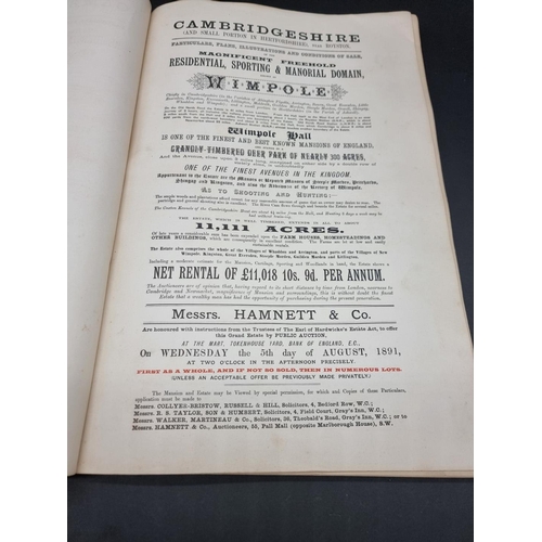 225 - ESTATE CATALOGUE: 'The Wimpole Estate Near Royston Chiefly in Cambridgeshire...': catalogue of ... 