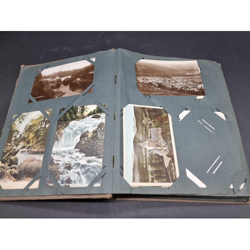 226 - POSTCARD ALBUM: album of corner-mounted postcards, cross-period collection but to include some good ... 