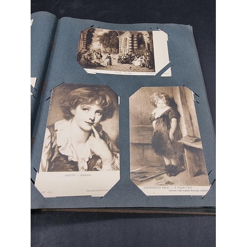 226 - POSTCARD ALBUM: album of corner-mounted postcards, cross-period collection but to include some good ... 