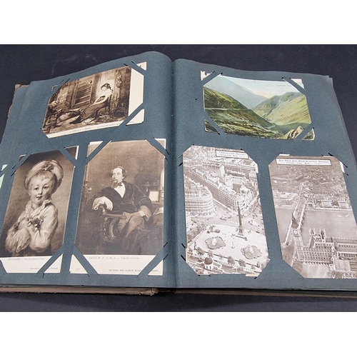 226 - POSTCARD ALBUM: album of corner-mounted postcards, cross-period collection but to include some good ... 